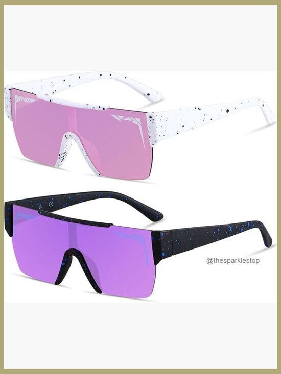 Square Flat Top Shield Sunglasses UV400 Mirrored Polycarbonate Lenses main image 5